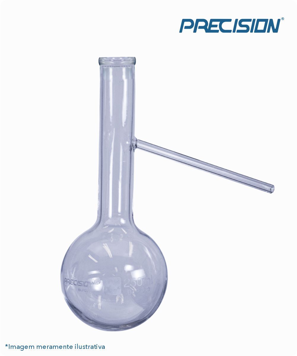 Balão de destilação fundo redondo com saída lateral 250mL